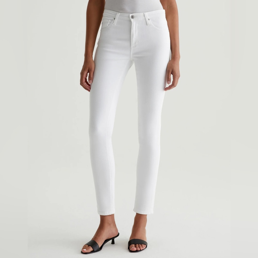 AG The Stilt Cigarette Leg Skinny Jeans White